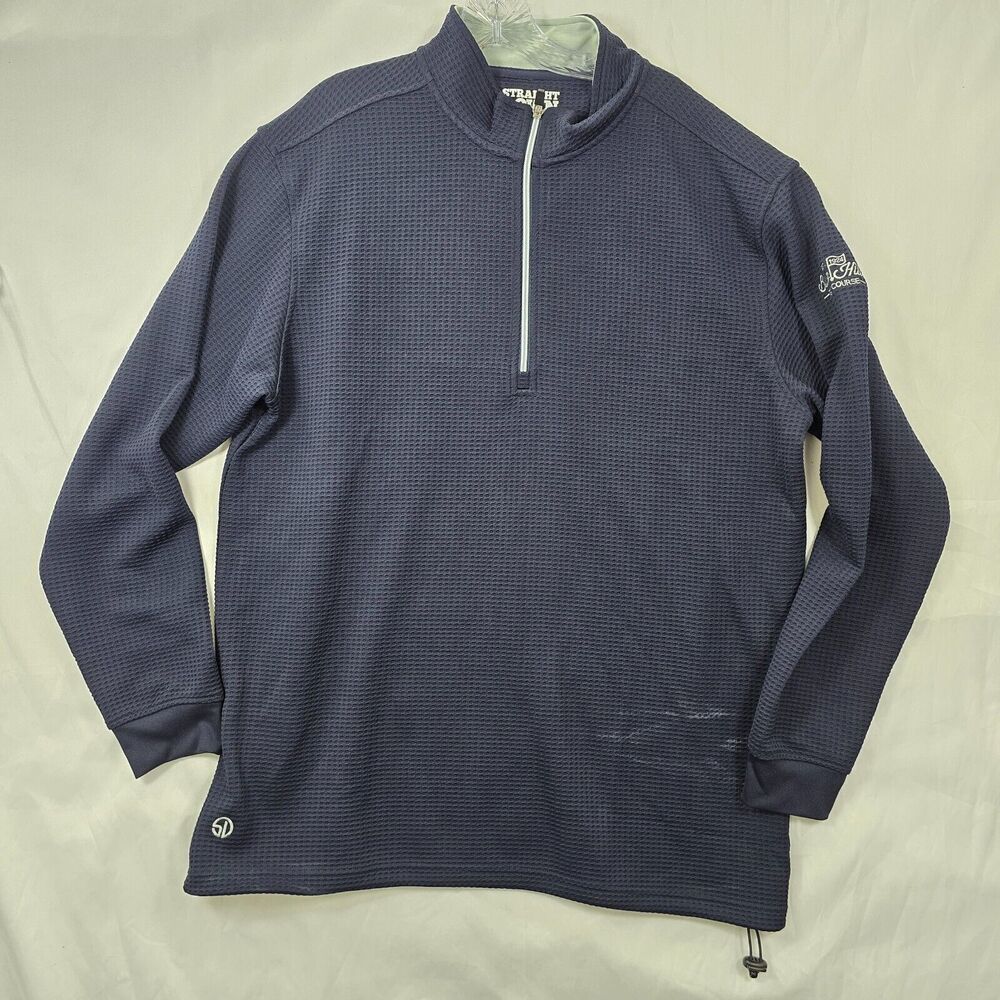 Straight Down Men's Blue 1/2 Zip Pullover Blue Hill Golf Club Size 2XL
